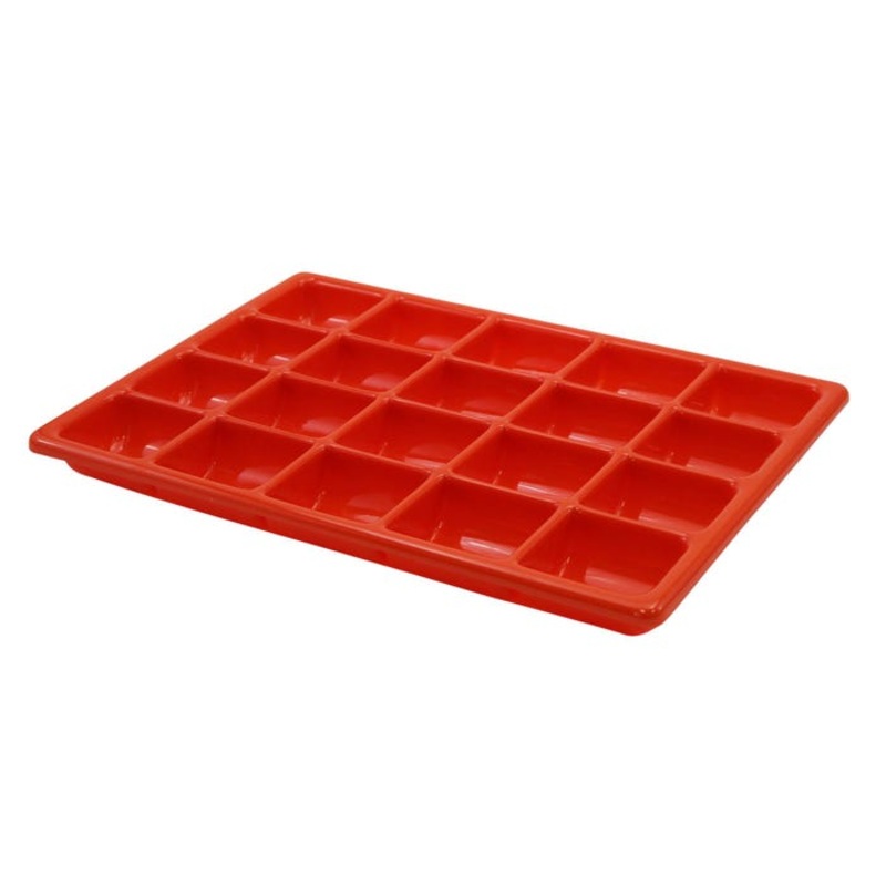 Shirley K's Storage Tray, 20 Compartments, 17-1/2 x 12-1/4 x 1-1/2 Inches, Orange