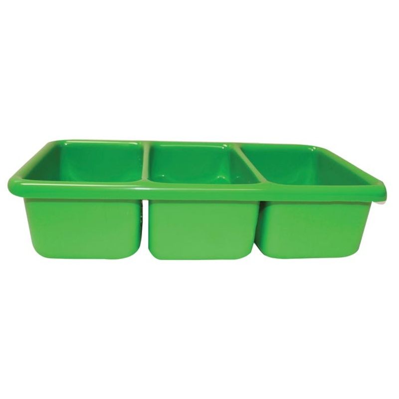 Shirley K's Storage Tray, 3 Compartment, 10-1/2 x 5-1/2 x 2-1/2 Inches, Green