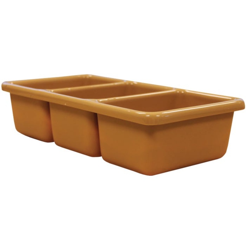Shirley K's Storage Tray, 3 Compartment, 10-1/2 x 5-1/2 x 2-1/2 Inches, Tan