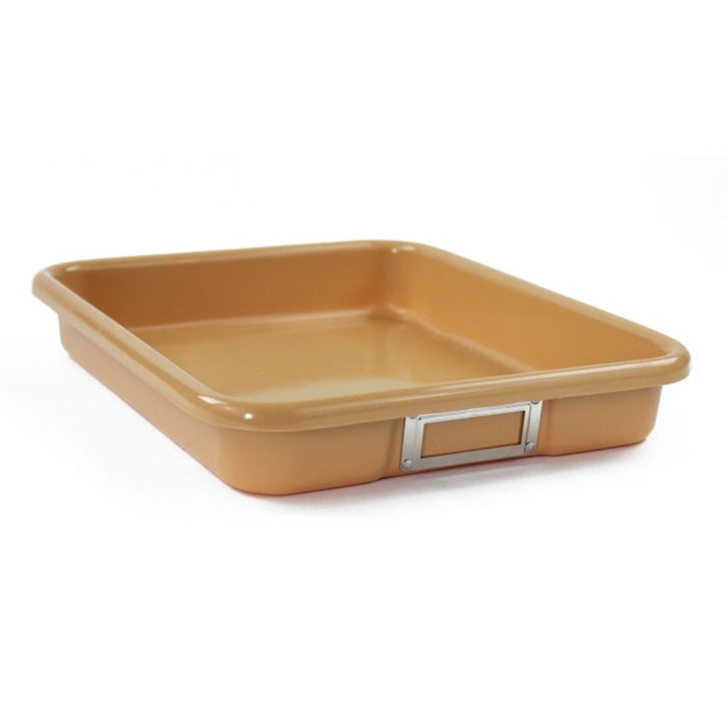Shirley K's Tan Storage Bin, 13 x 10-1/2 x 2 Inches, Tan