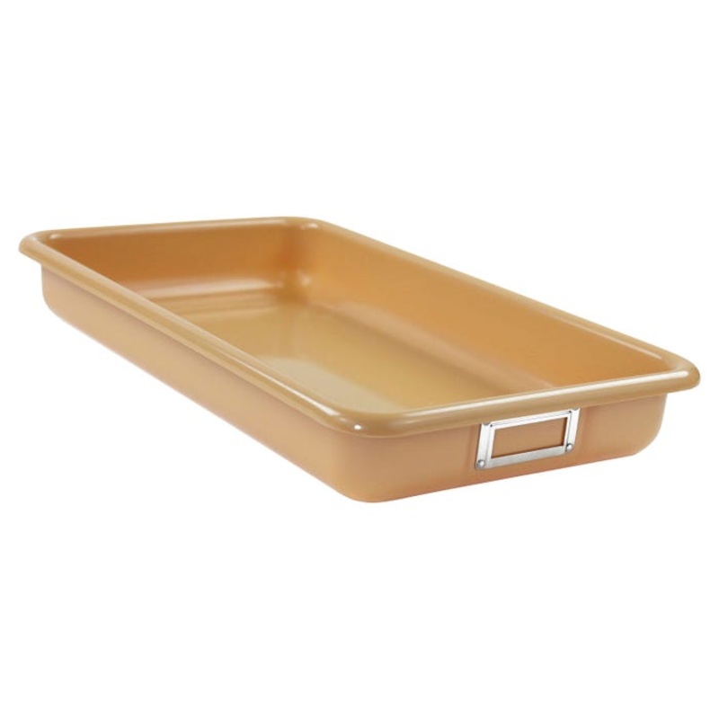 Shirley K's Tan Storage Bin, 18 x 10-5/8 x 2-1/2 Inches, Tan