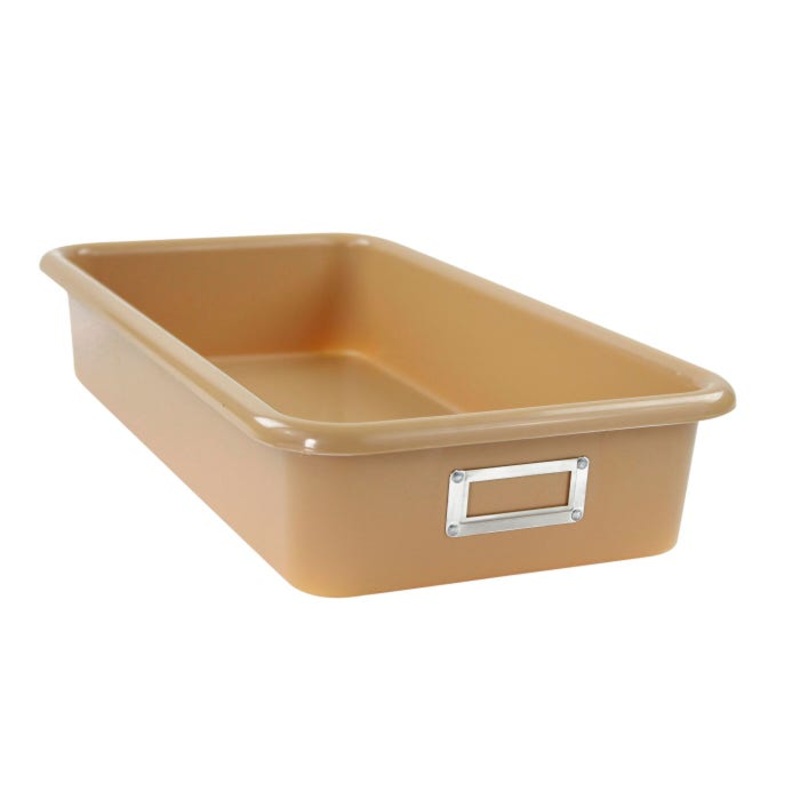 Shirley K's Tan Storage Bin, 19 x 10 x 3-3/8 Inches, Tan