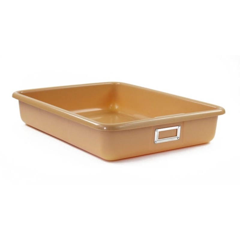 Shirley K's Tan Storage Bin, 19 x 13-3/4 x 4-3/8 Inches, Tan