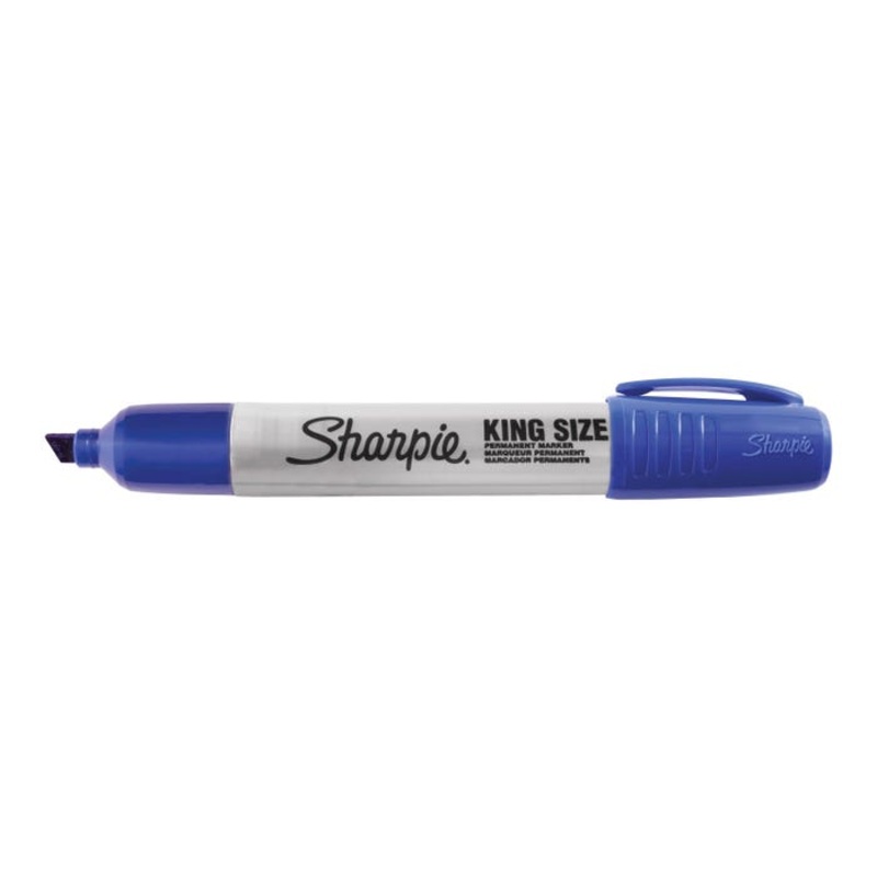 Sharpie King Size Permanent Markers, Chisel Tip, Blue, Pack of 12