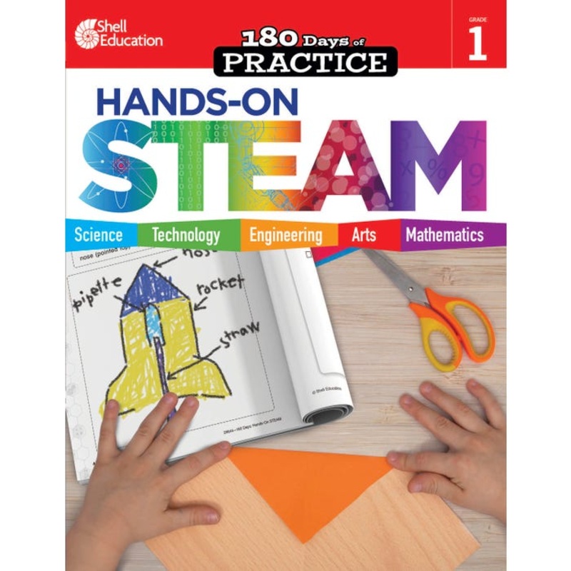 Shell Education 180 Days: Hands-On STEAM, Grade 1