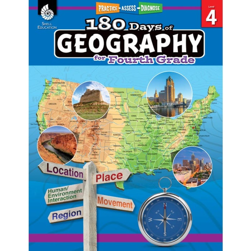 Shell Education 180 Days of Geography for Fourth Grade
