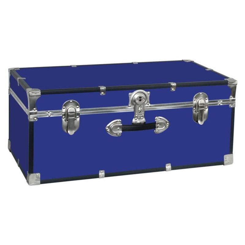 Seward Collegiate Collection Footlocker Trunk, 30 x 12-1/4 x 15-3/4 Inches, Blue