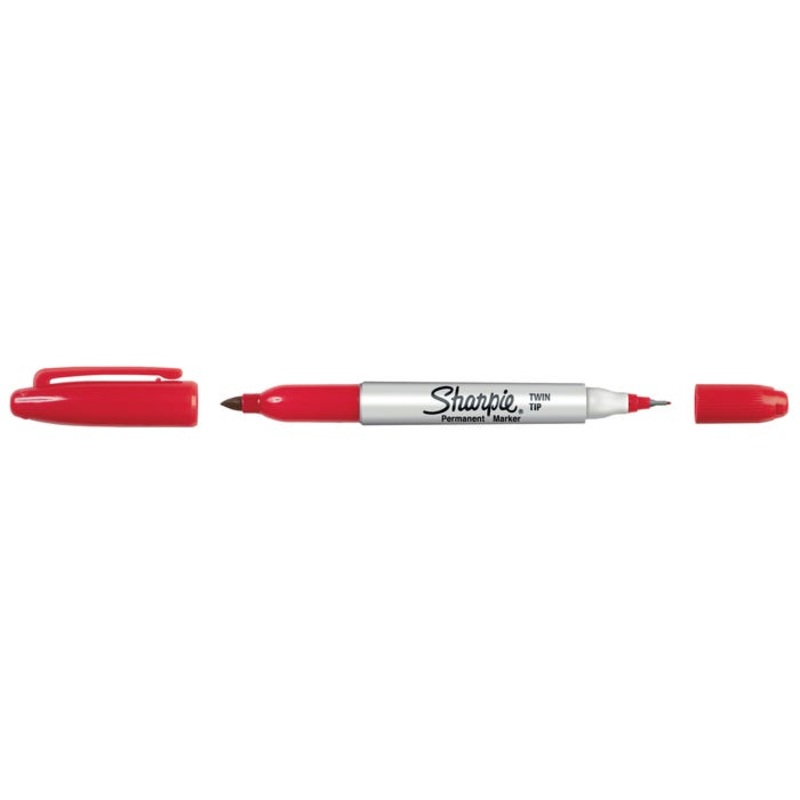 Sharpie Twin Tip Permanent Markers, Fine and Ultra Fine Point, Assorted Colors, Set of 4