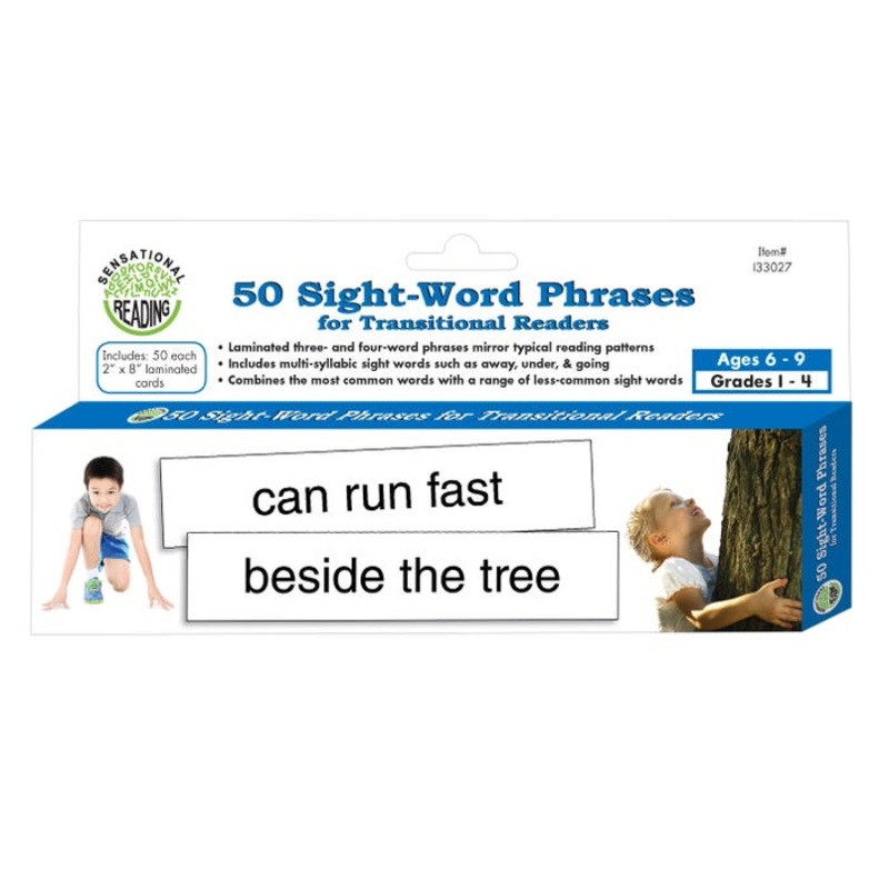 Crystal Springs Books 50 Sight Word Phrases For Transitional Readers, Grades 1 to 4