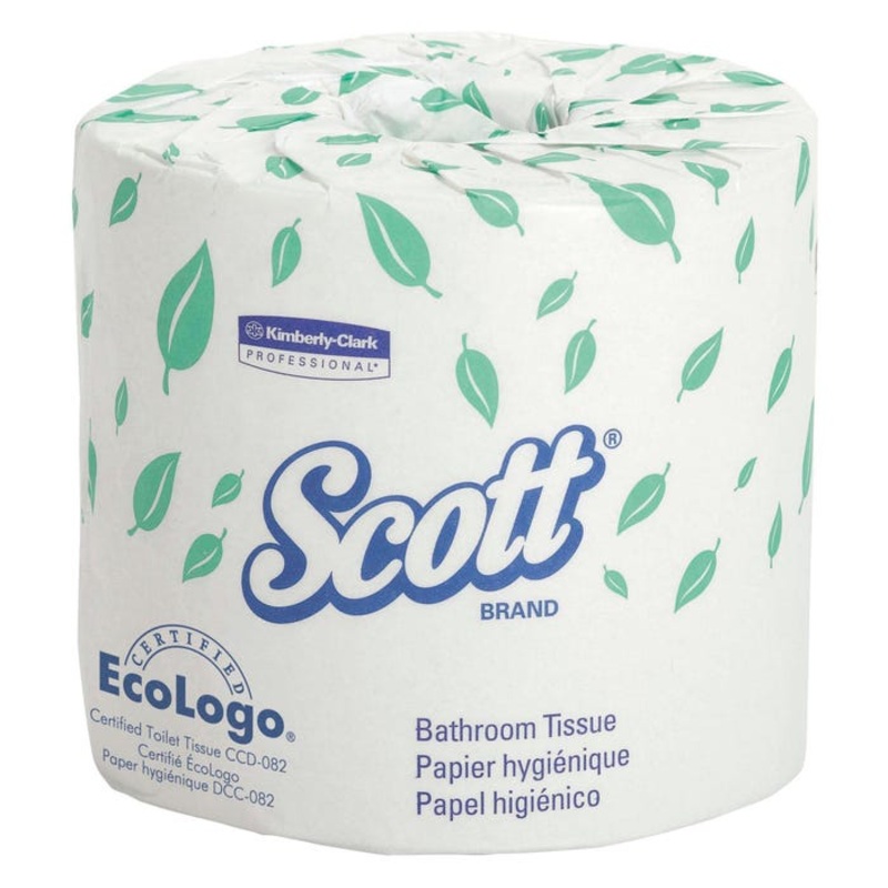 Scott 2-Ply Standard Toilet Paper, 550 Sheets Per Roll, White, Pack of 80
