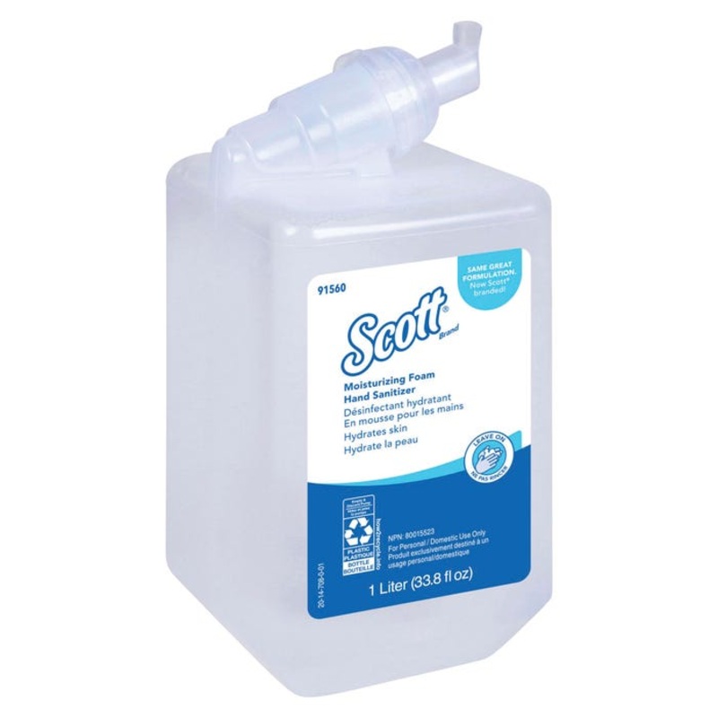 Scott Foam Hand Sanitizer Refill, 33.8 Ounces, 1000 Milliliters, Pack of 6