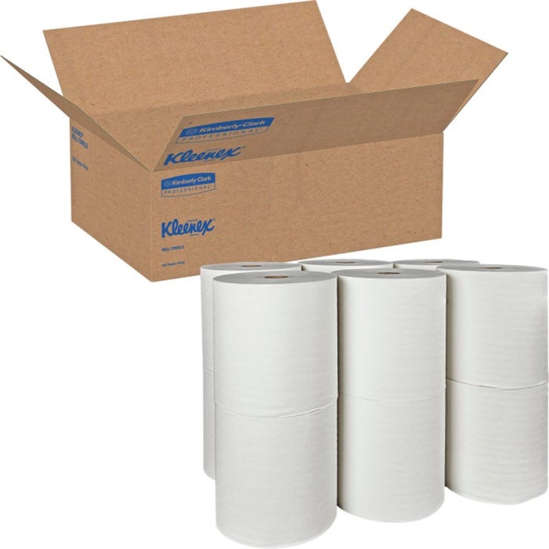Scott Hardroll Non-Perforated Towel Refill, Paper, White, Pack of 12