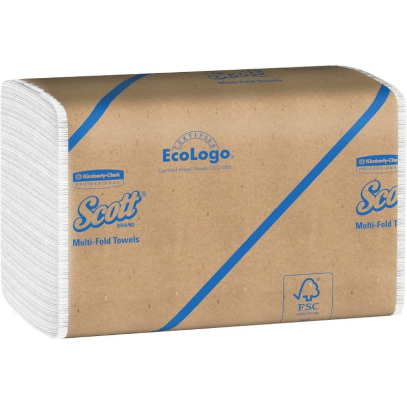 Scott Multi-Fold Recycled Paper Towels, White, Pack of 16 Rolls