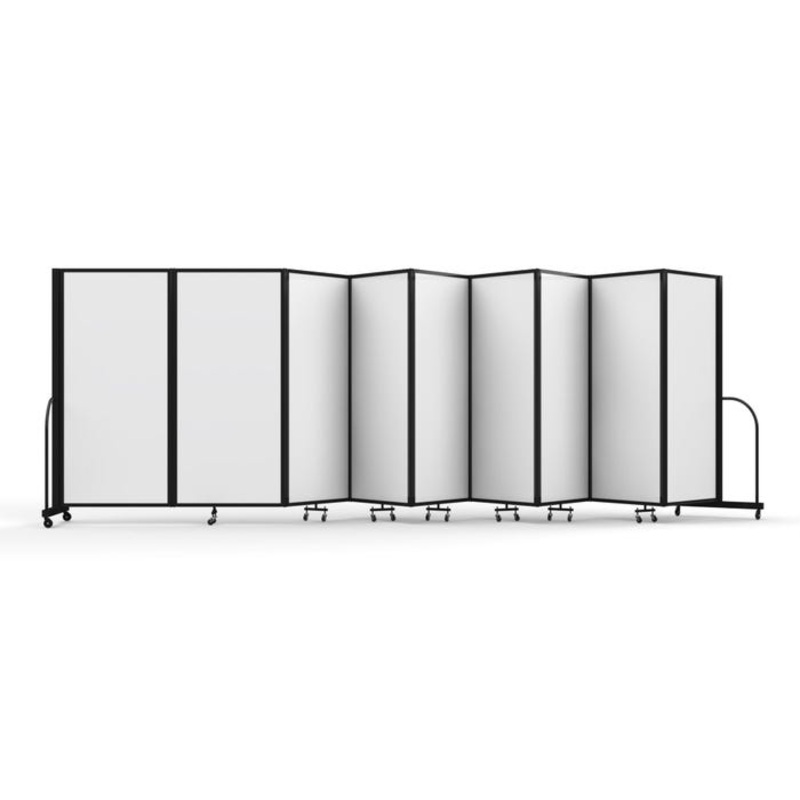 Screenflex Wet-Dry Magnetic Erase Tackable Divider, 9 Panels, 301 x 72 Inches, Charcoal Black