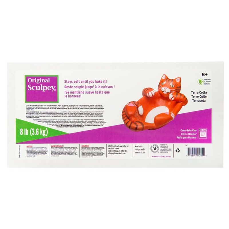Sculpey Polymer Modeling Compound Clay, 8 Pounds, Terra Cotta