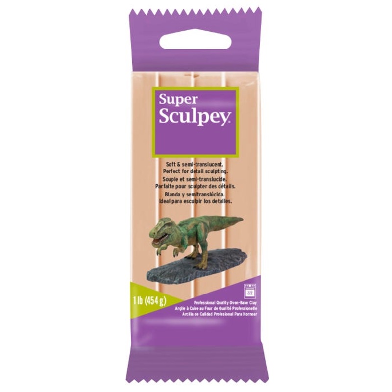 Sculpey Super Semi-Transparent Polymer Clay, Beige, 1 Pound