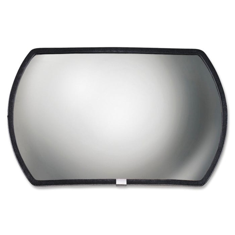 See-All Rounded Rectangular Convex Mirror with Adjustable Mounting Brackets, 12 in H X 18 in W, Glass