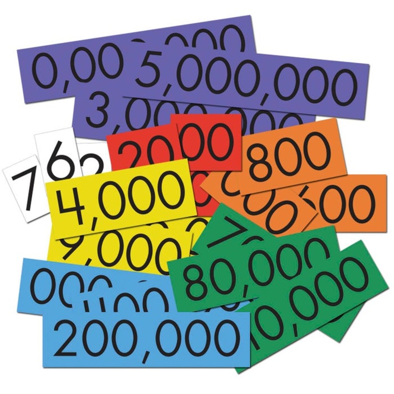 Sensational Math Place Value Cards 7-Value Decimals to Whole Numbers, Set of 840