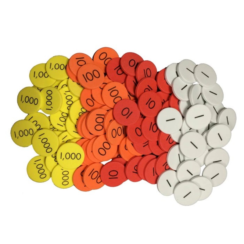 Sensational Math Place Value Discs 4-Value Whole Numbers, Set of 100