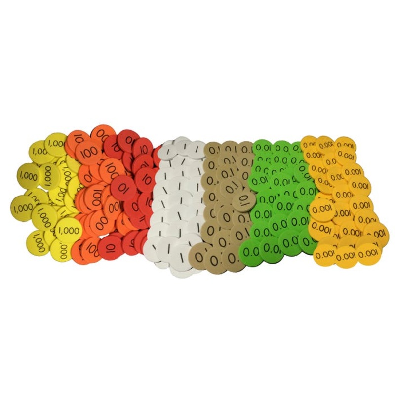 Sensational Math Place Value Discs 7- Value Decimals to Whole Numbers, Set of 175