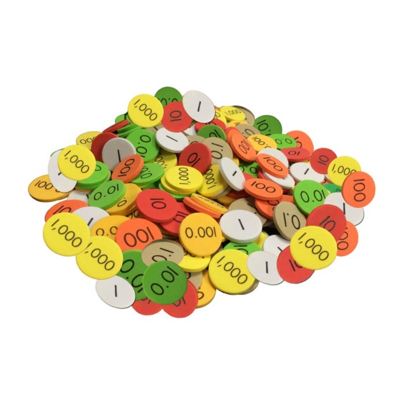 Sensational Math Place Value Discs 7-Value Decimals to Whole Numbers, Set of 2100