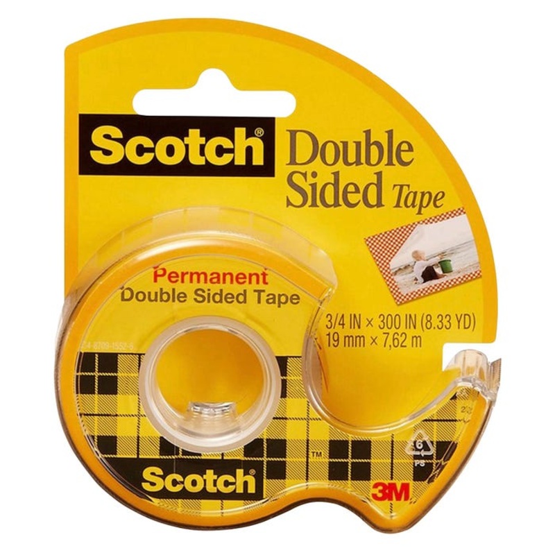 Scotch 665 Double-Sided Tape, 0.75 x 400 Inches, Clear