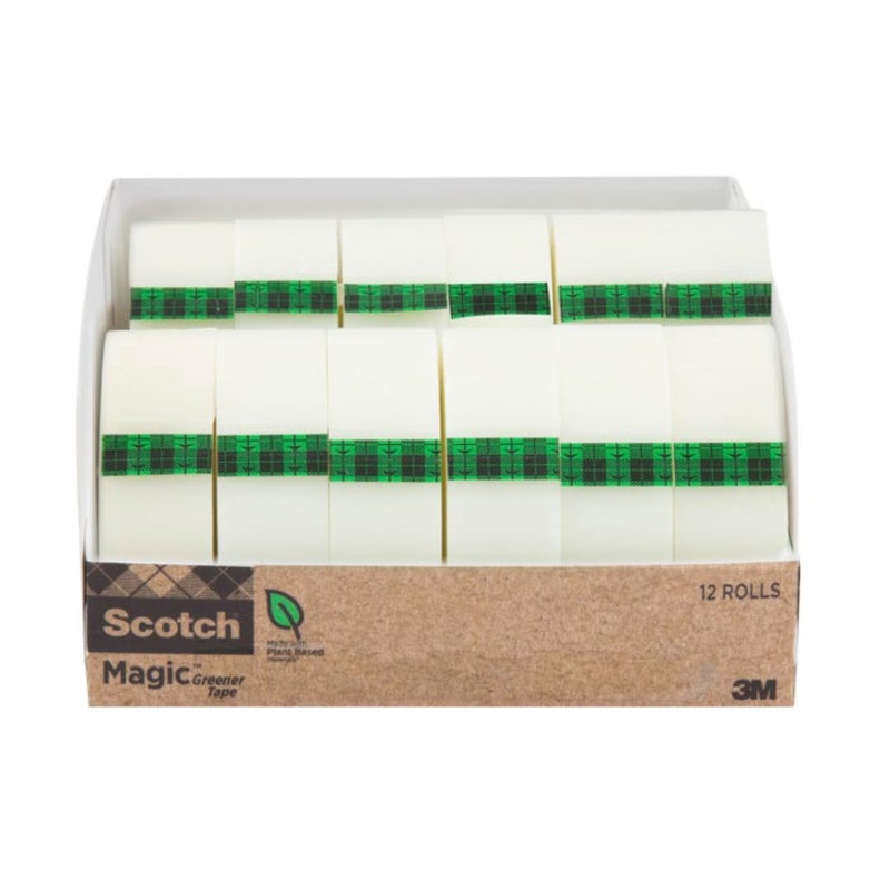 Scotch 812 Magic Greener Tape, 0.75 x 900 Inch, Matte Clear, Pack of 12
