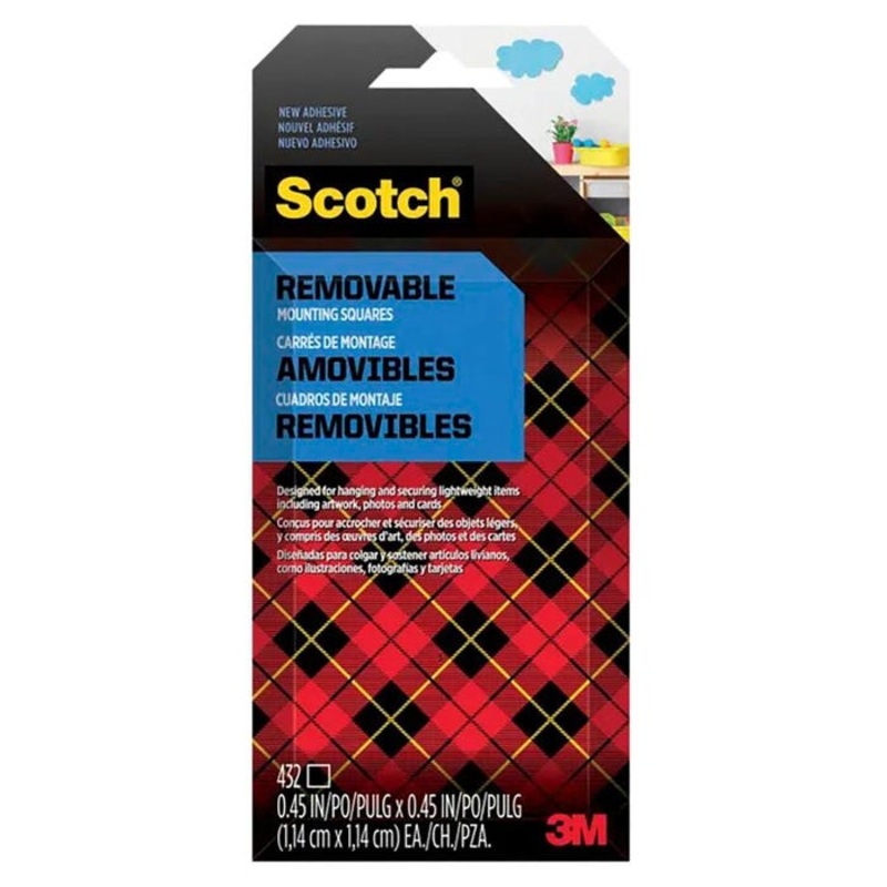 Scotch Double Sided Adhesive Mounting Tab, 0.45 x 0.45 in, Pack of 432