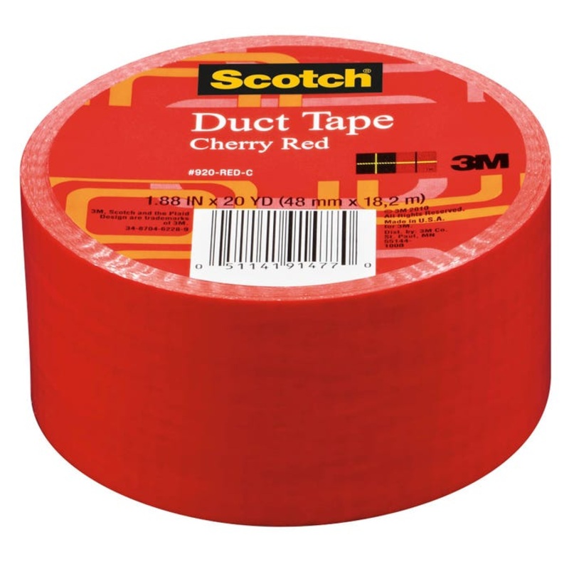Scotch Duct Tape, 1.88 Inches x 20 Yards, Cherry Red