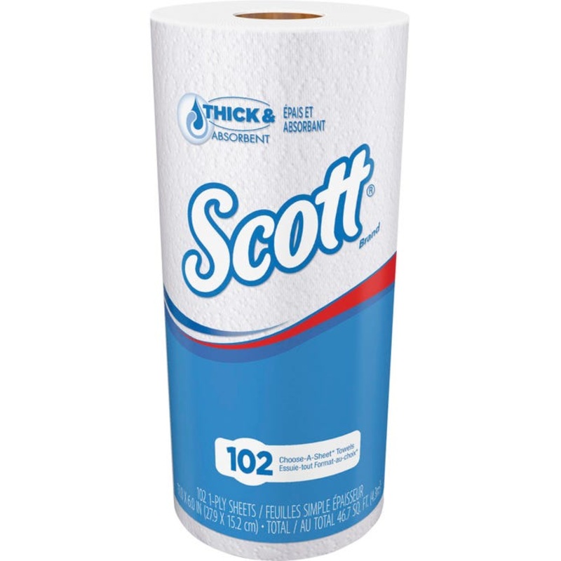 Scott Choose-A-Sheet Paper Towels, 102 Sheets, 24 Rolls