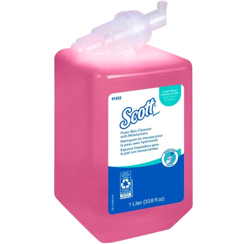 Scott Foam Skin Cleanser with Moisturizers, 1000 mL, Pink