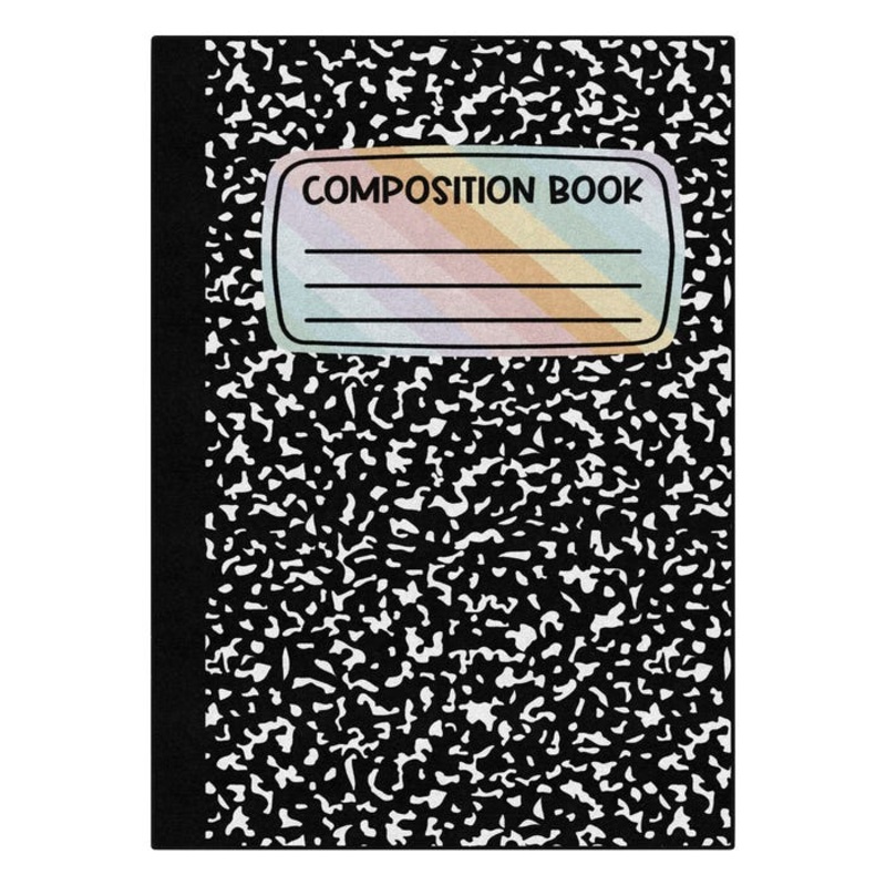 Schoolgirl Style Composition Notebook Carpet, Rectangle