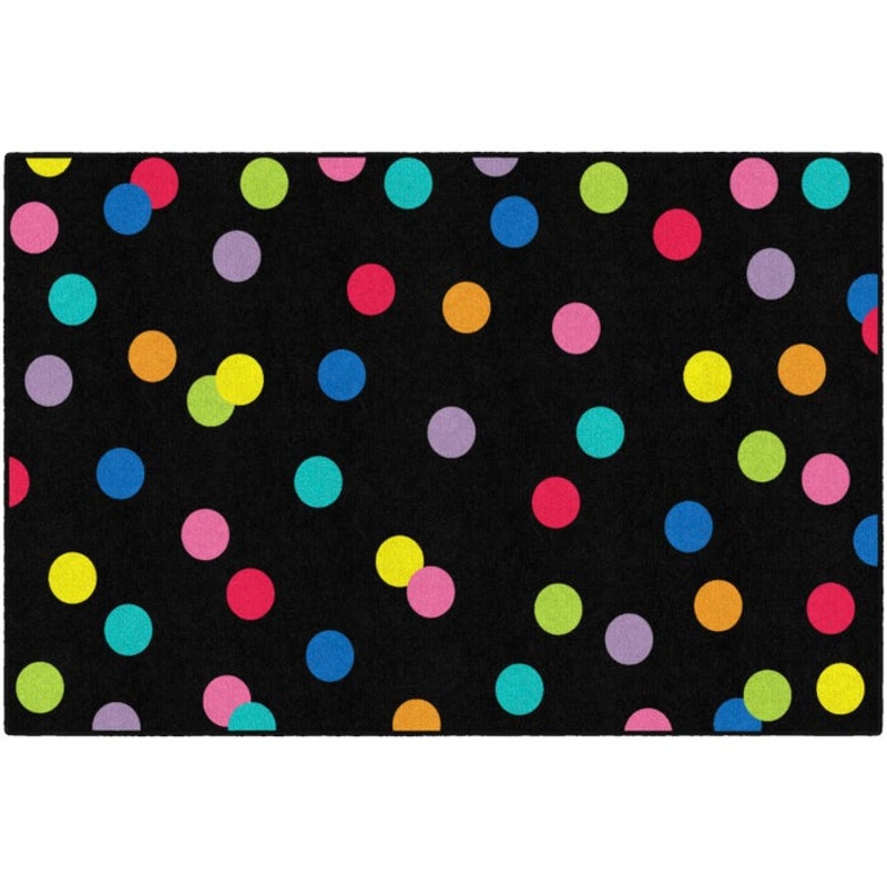 Schoolgirl Style Just Teach Rainbow Polka Dots Carpet, Rectangle