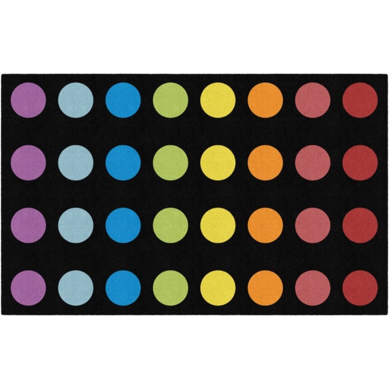 Schoolgirl Style Rainbow Spot Criss-Cross Carpet, Rectangle