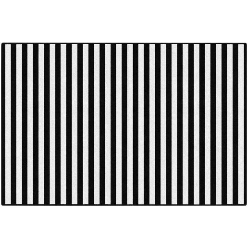 Schoolgirl Style Simply Stylish Black and White Stripe Carpet, Rectangle