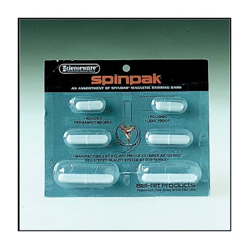 Scienceware Spinpak Magnetic Stirring Bars, Assorted Sizes, Set of 6