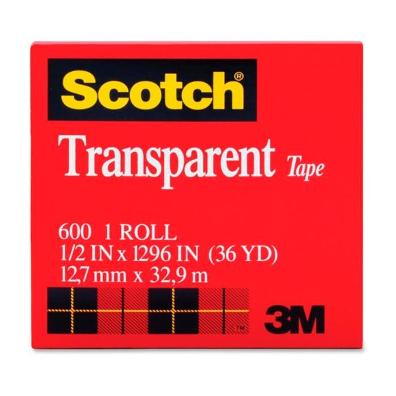 Scotch 600 Transparent Tape, 0.50 x 1296 Inches, Glossy