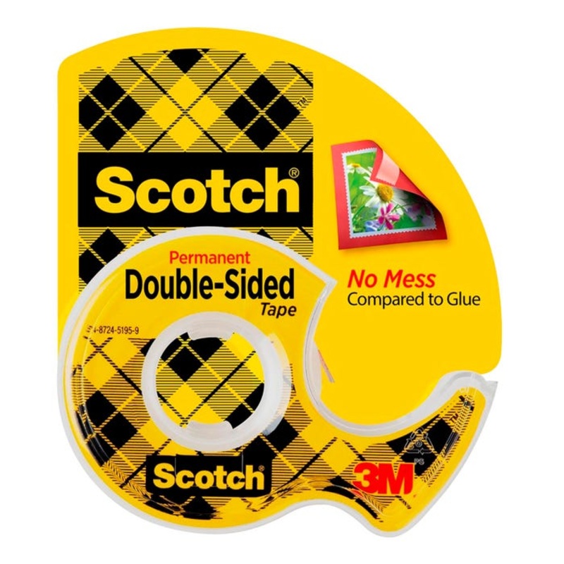 Scotch 665 Double-Sided Tape in Handheld Dispenser, 0.50 x 250 Inches, Clear