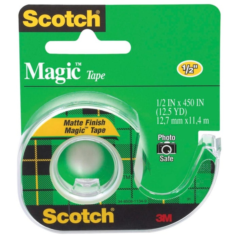 Scotch 810 Magic Tape in Dispenser, 0.50 x 450 Inches, Matte Clear