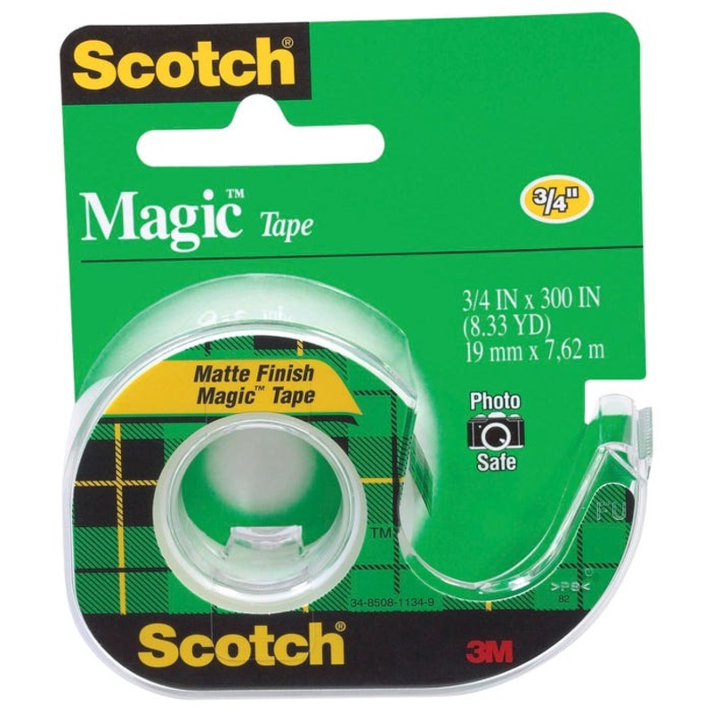Scotch 810 Magic Tape in Dispenser, 0.75 x 300 Inches, Matte Clear