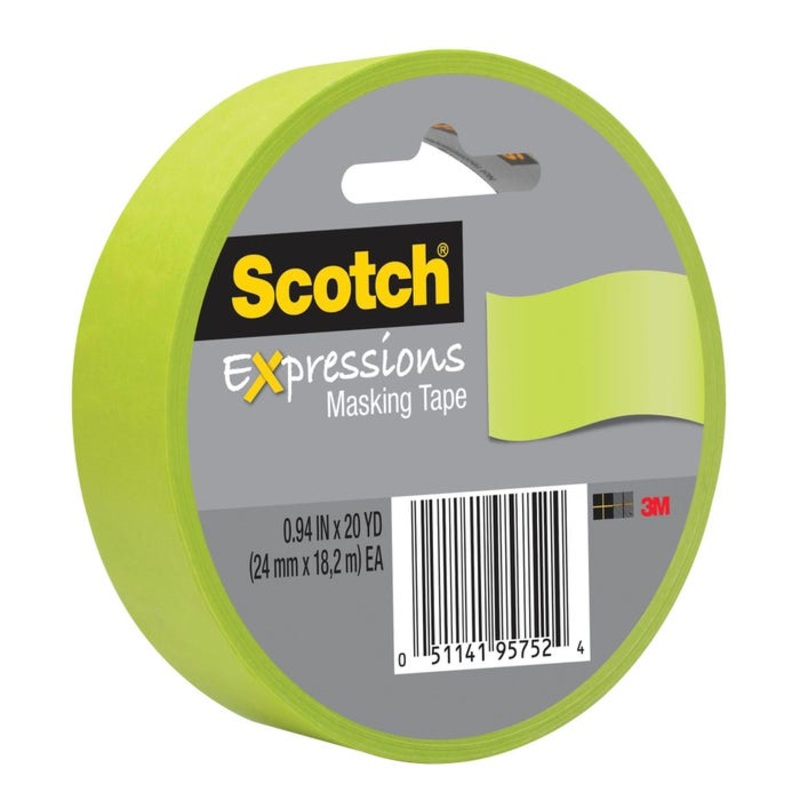 Scotch Expressions Masking Tape, 0.94 Inch x 20 Yards, Lemon Lime