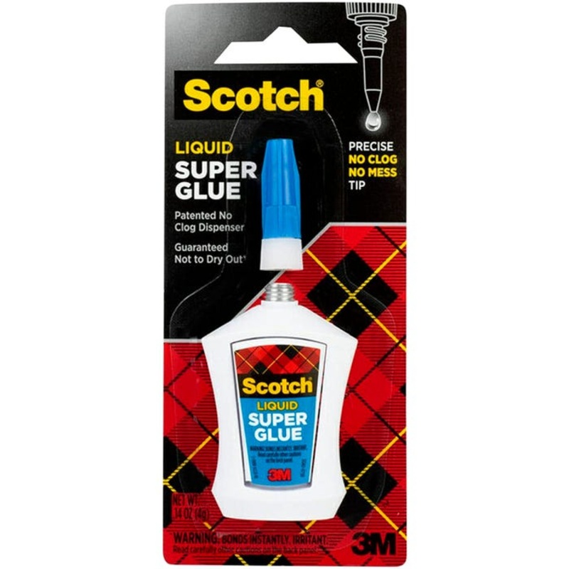 Scotch Liquid Super Glue with Precision Applicator, 0.14 Ounces, White