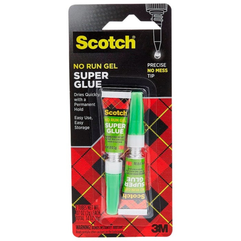 Scotch Super Glue Gel, 0.07 Ounce, Pack of 2