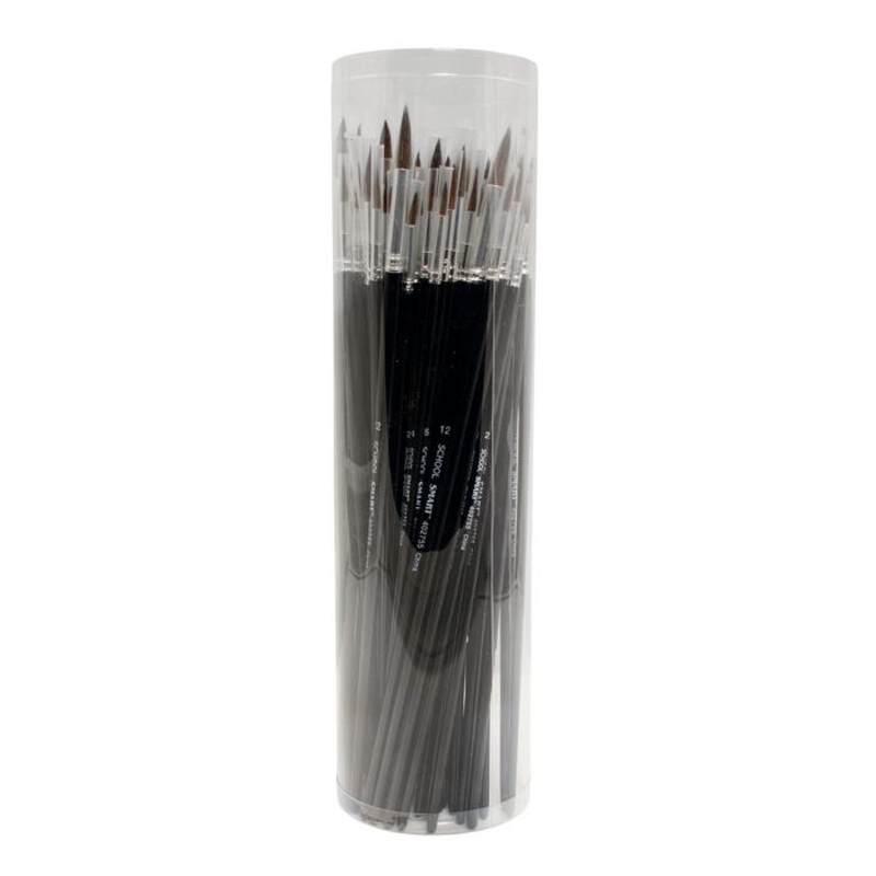 School Smart Camel Hair Watercolor Paint Brushes, Assorted Sizes, Set of 72
