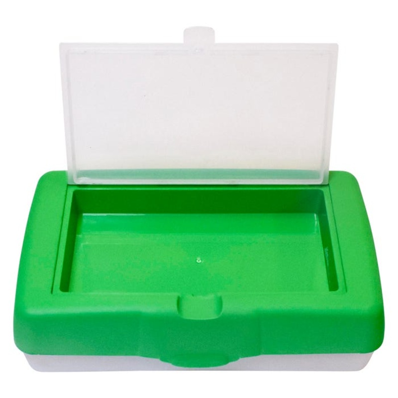 School Smart Plastic Pencil Box Case with 2 Layer Compartment, Green, Pack of 12