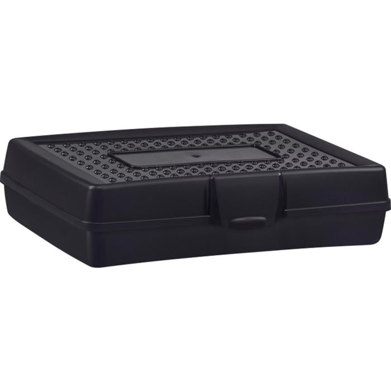 School Smart Plastic Pencil Box Cases, Black, Set of 12