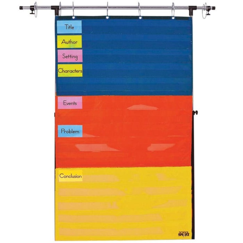 School Smart Adjustable Pocket Chart, 60 x 34 Inches