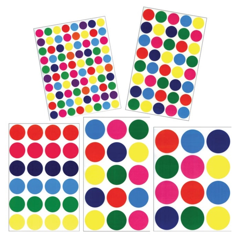 School Smart Assorted Circle Stickers, 60 Sheets, Pack of 2024