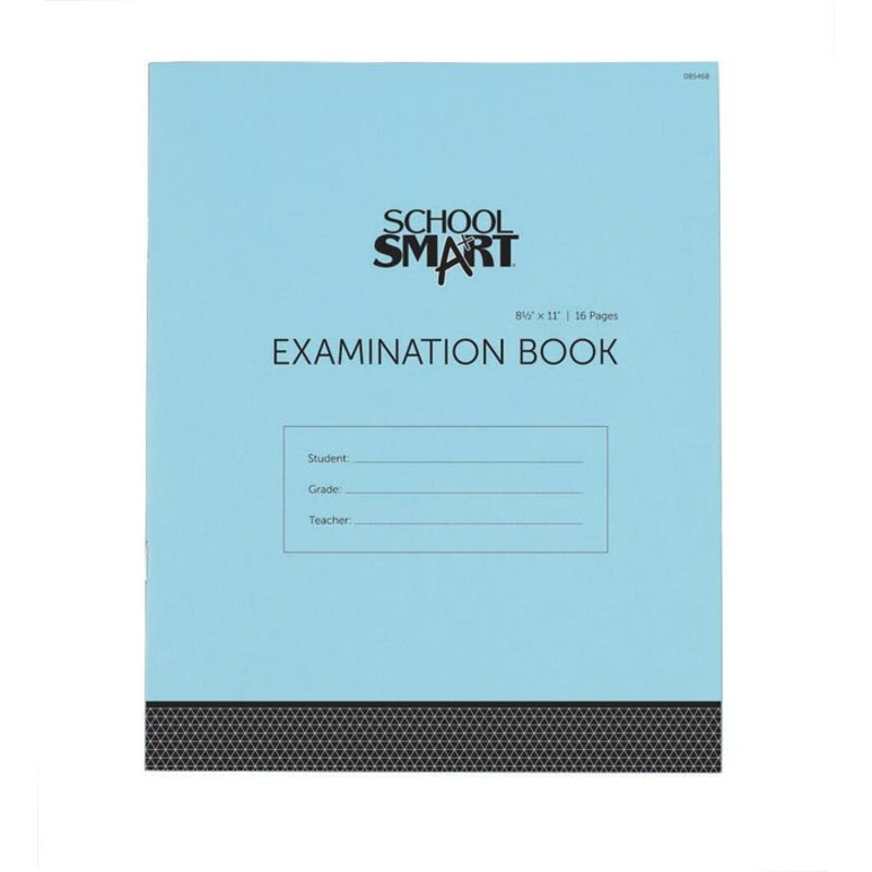 School Smart Examination Blue Book with 16 Pages, 8-1/2 x 11 Inches, Pack of 50 Books