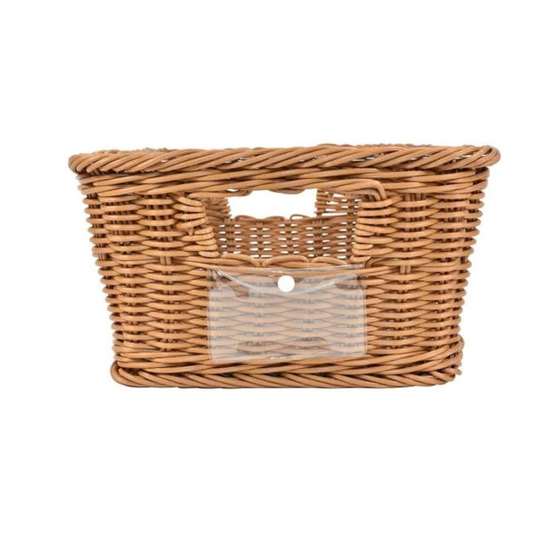 School Smart Large Wicker Basket with Label Holder, Polypropylene, 13-1/4 x 18-1/4 x 6-1/2 Inches